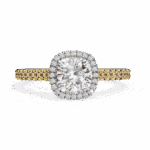 2 Carat Cushion Cut Solitaire in Hidden Halo - Image 5