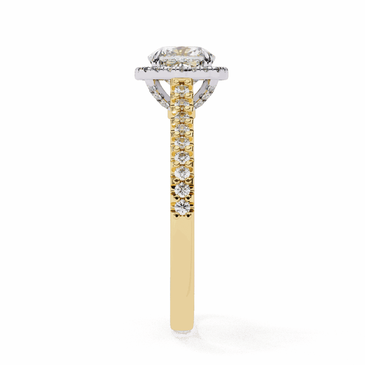 2 Carat Cushion Cut Solitaire in Hidden Halo  Image 6