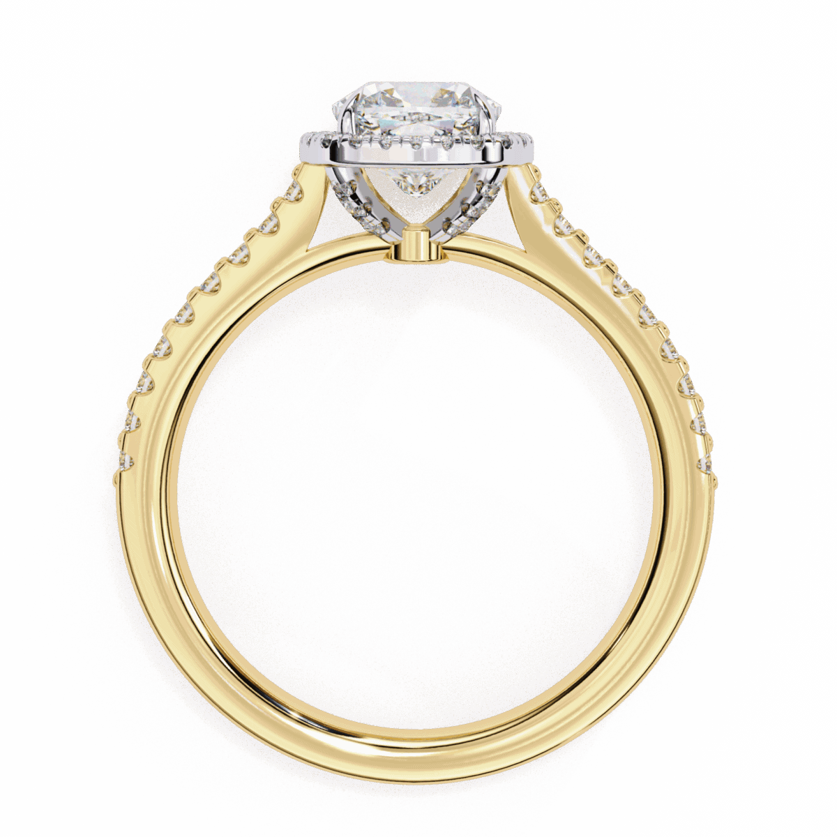 2 Carat Cushion Cut Solitaire in Hidden Halo  Image 7