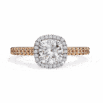 2 Carat Cushion Cut Solitaire in Hidden Halo - Image 8