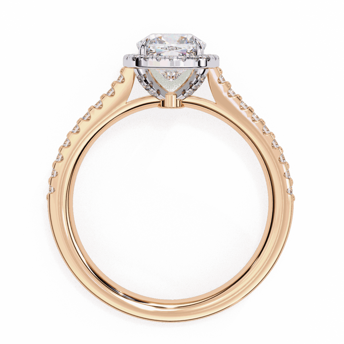 2 Carat Cushion Cut Solitaire in Hidden Halo  Image 10