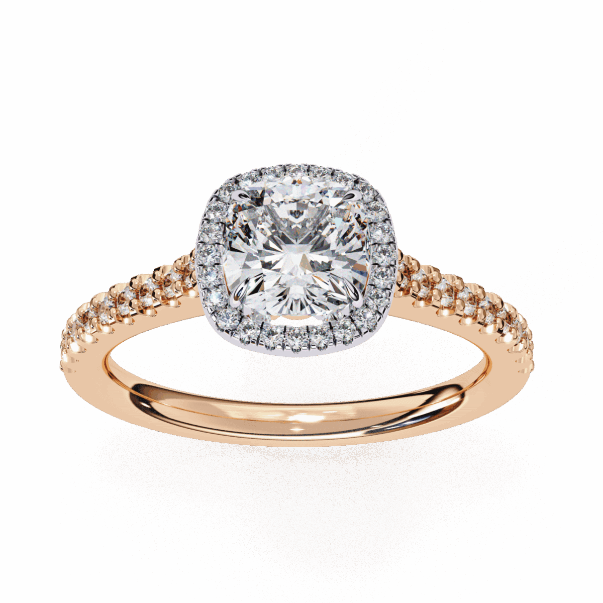 2 Carat Cushion Cut Solitaire in Hidden Halo  Image 11