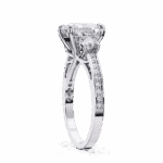 3.25 Carat Princess Cut Solitaire in Three Stone Setting - Image 2