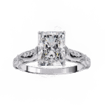 3 Carat Radiant Cut Solitaire in Halo Setting - Image 4