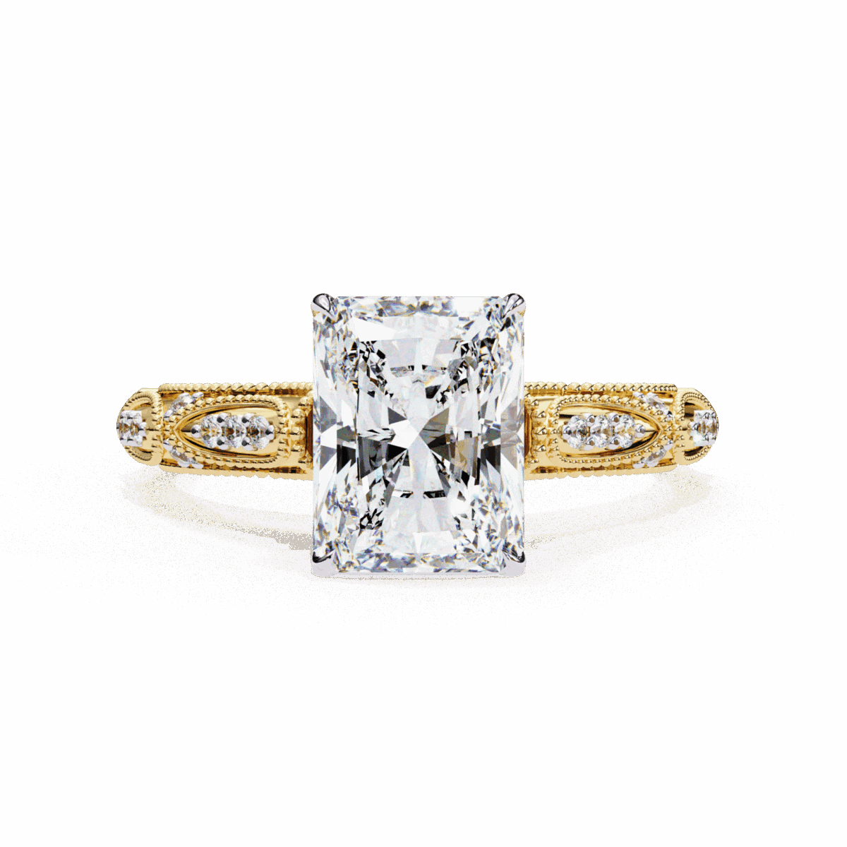 3 Carat Radiant Cut Solitaire in Halo Setting  Image 5