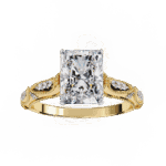 3 Carat Radiant Cut Solitaire in Halo Setting - Image 8