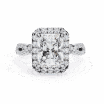 3.5 Carat Radiant Cut Solitaire in Halo Setting