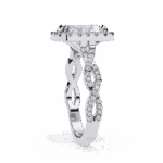 3.5 Carat Radiant Cut Solitaire in Halo Setting - Image 2