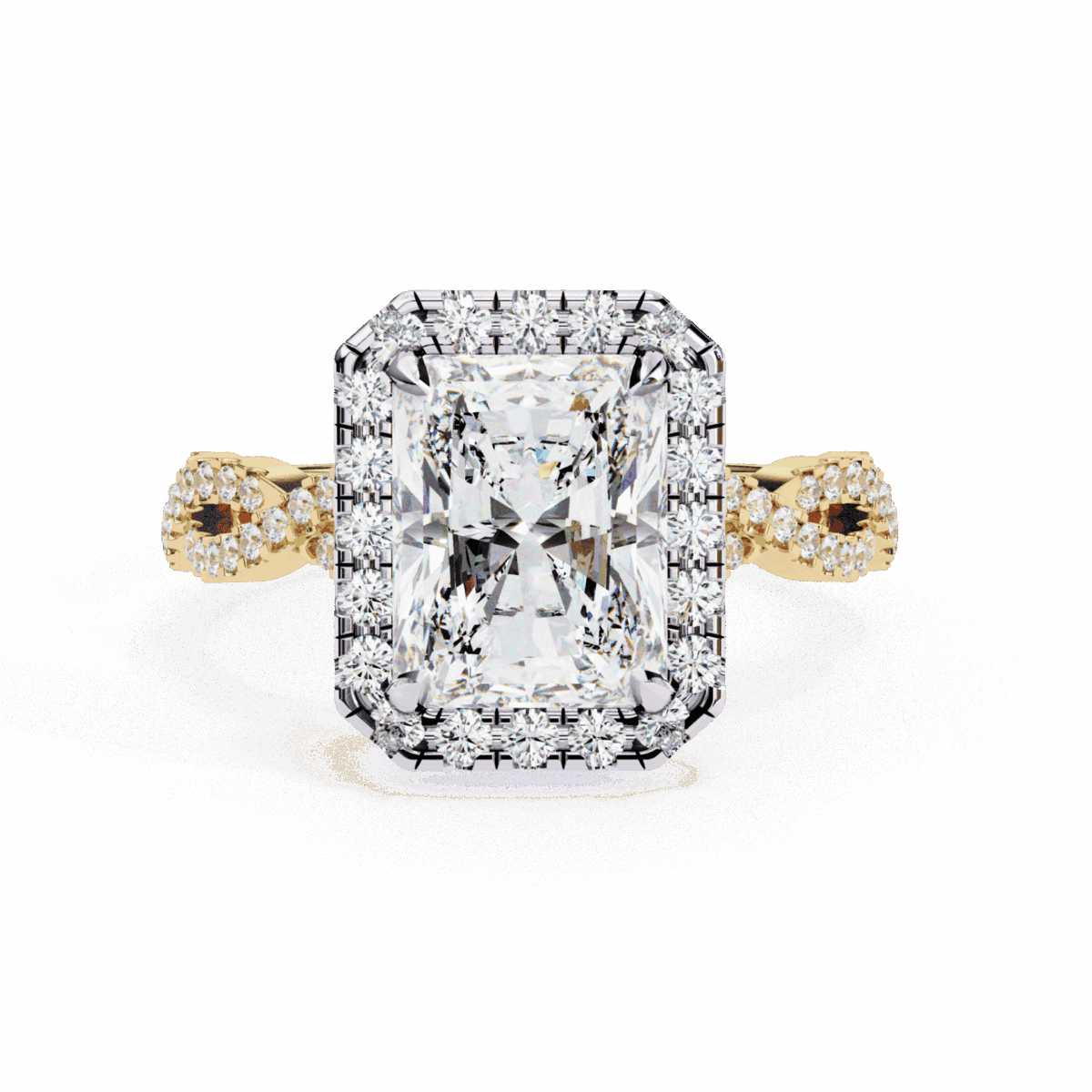 3.5 Carat Radiant Cut Solitaire in Halo Setting  Image 5