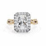 3.5 Carat Radiant Cut Solitaire in Halo Setting - Image 5