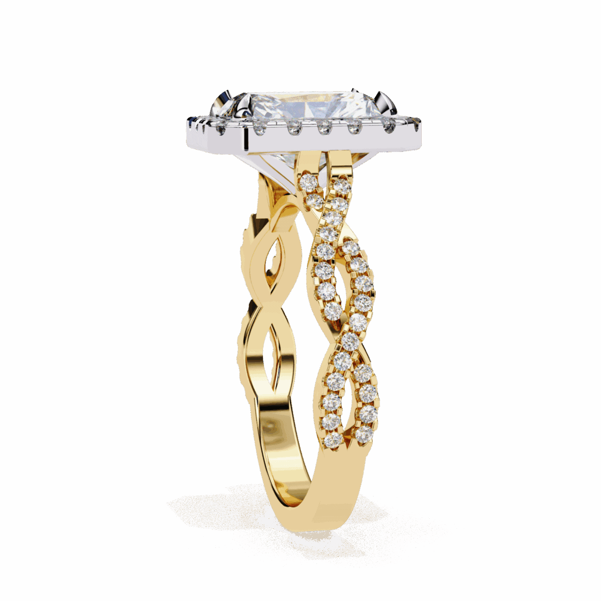 3.5 Carat Radiant Cut Solitaire in Halo Setting  Image 6