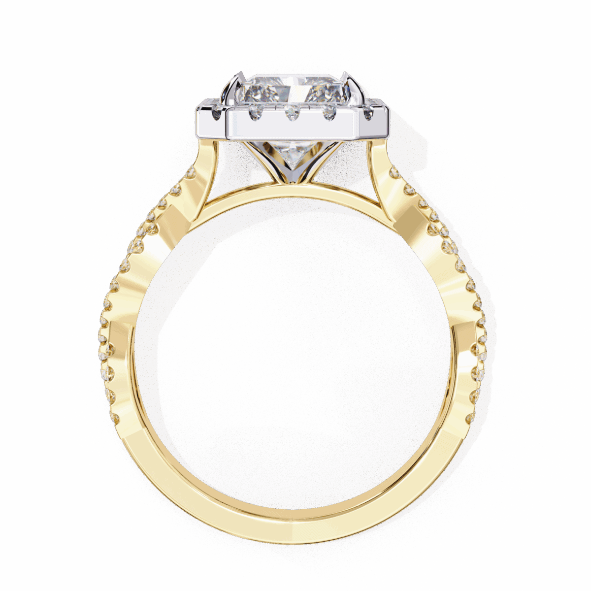 3.5 Carat Radiant Cut Solitaire in Halo Setting  Image 7