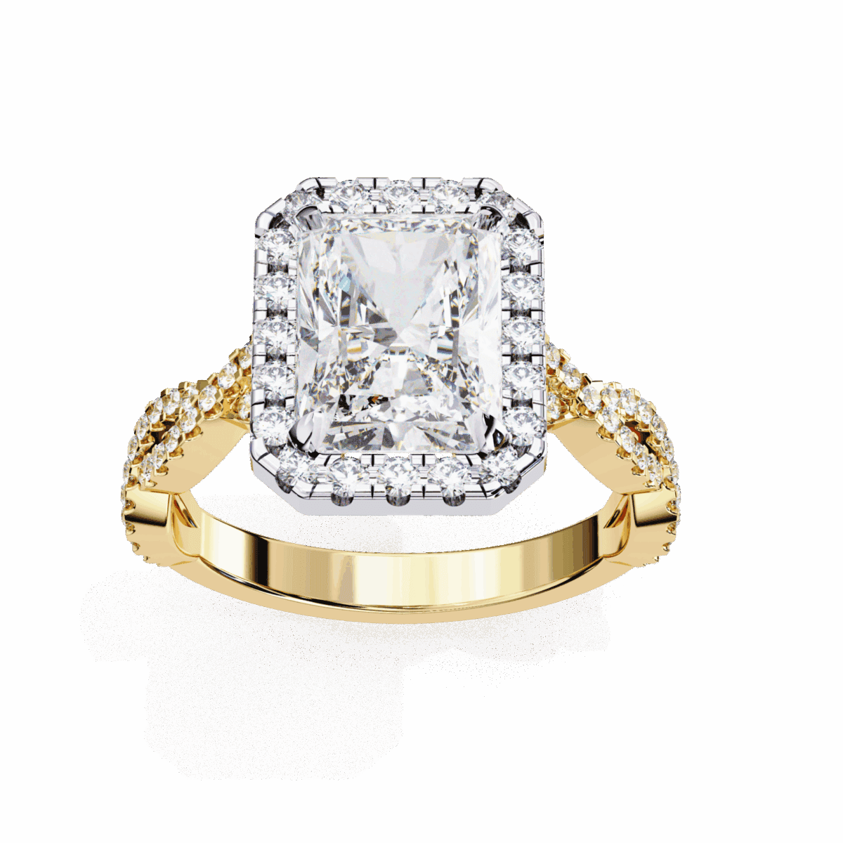 3.5 Carat Radiant Cut Solitaire in Halo Setting  Image 8