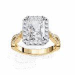 3.5 Carat Radiant Cut Solitaire in Halo Setting - Image 8