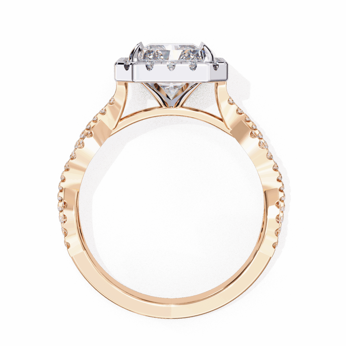 3.5 Carat Radiant Cut Solitaire in Halo Setting  Image 11