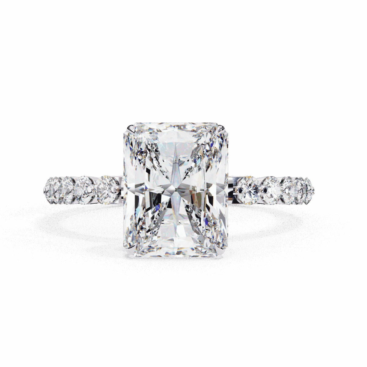 3.5 Carat Emerald Cut Solitaire in Halo Setting  Image 1