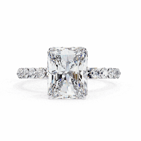 3.5 Carat Emerald Cut Solitaire in Halo Setting