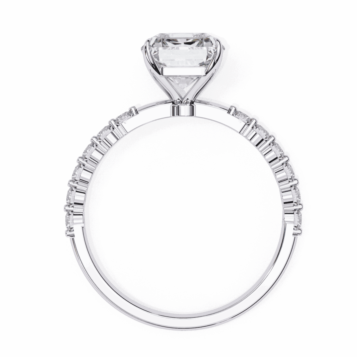 3.5 Carat Emerald Cut Solitaire in Halo Setting  Image 3