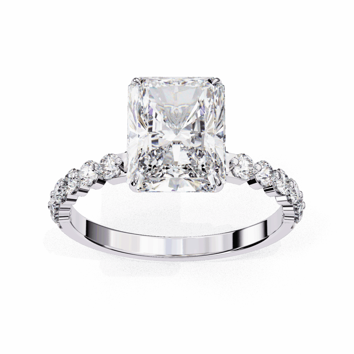 3.5 Carat Emerald Cut Solitaire in Halo Setting  Image 4