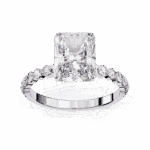 3.5 Carat Emerald Cut Solitaire in Halo Setting - Image 4