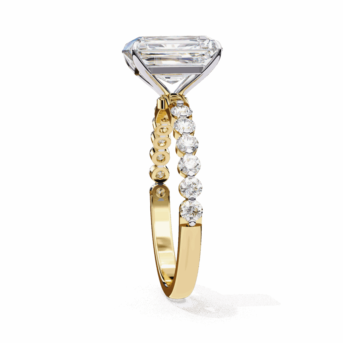 3.5 Carat Emerald Cut Solitaire in Halo Setting  Image 6