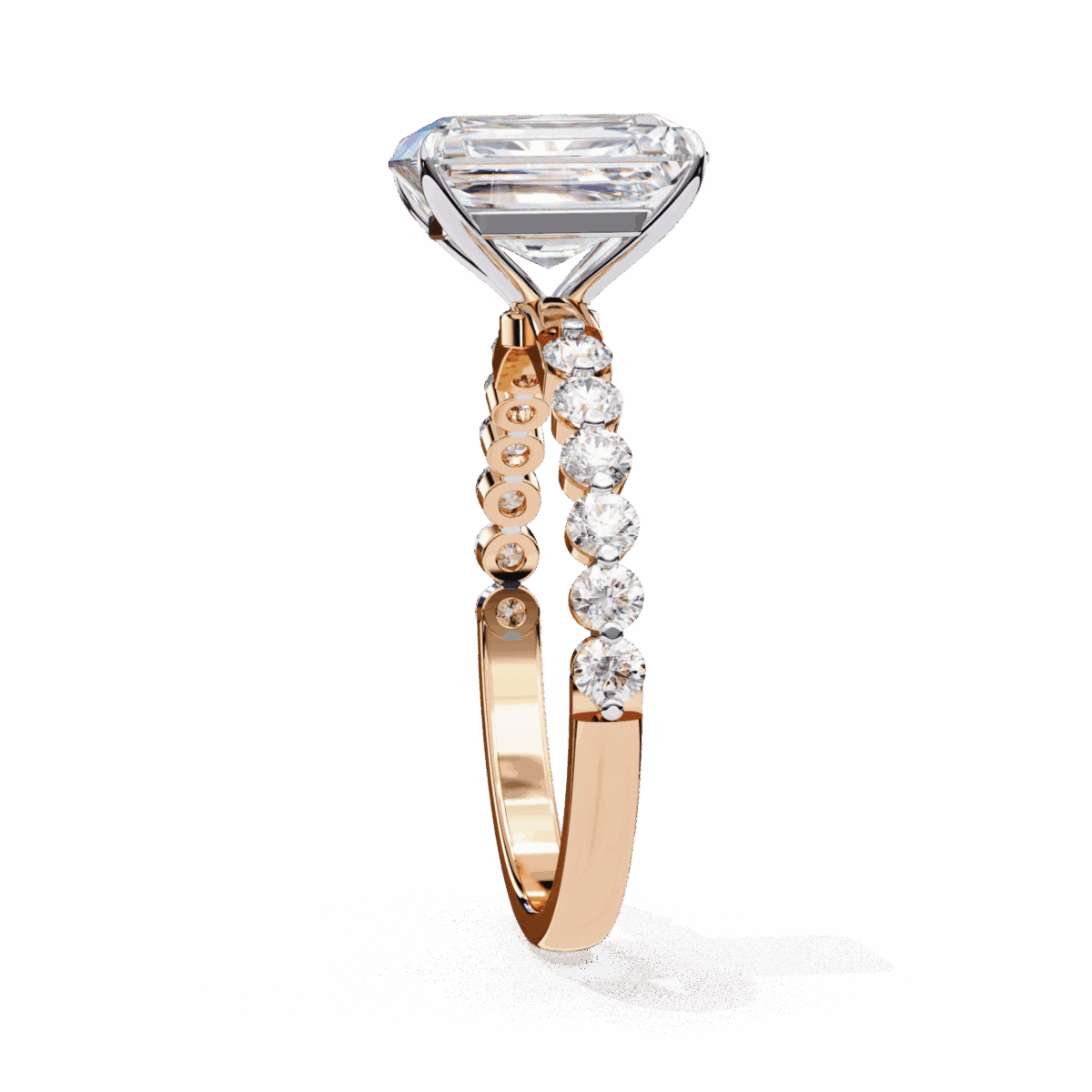 3.5 Carat Emerald Cut Solitaire in Halo Setting  Image 11