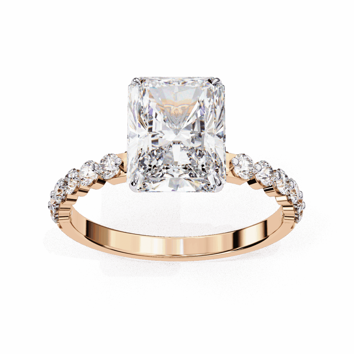 3.5 Carat Emerald Cut Solitaire in Halo Setting  Image 13