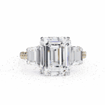 5.25 Carat Emerald Cut Solitaire in Three Stone Setting - Image 5