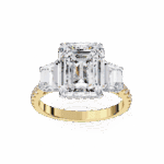 5.25 Carat Emerald Cut Solitaire in Three Stone Setting - Image 8