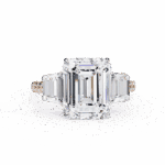 5.25 Carat Emerald Cut Solitaire in Three Stone Setting - Image 9