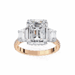 5.25 Carat Emerald Cut Solitaire in Three Stone Setting - Image 12