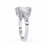 6.5 Carat Radiant Cut Solitaire in Three Stone Setting - Image 2