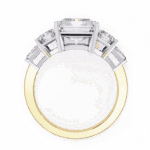 6.5 Carat Radiant Cut Solitaire in Three Stone Setting - Image 6