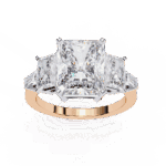 6.5 Carat Radiant Cut Solitaire in Three Stone Setting - Image 11