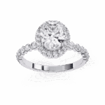 1.75 Carat Oval Cut Solitaire in Halo Setting - Image 4