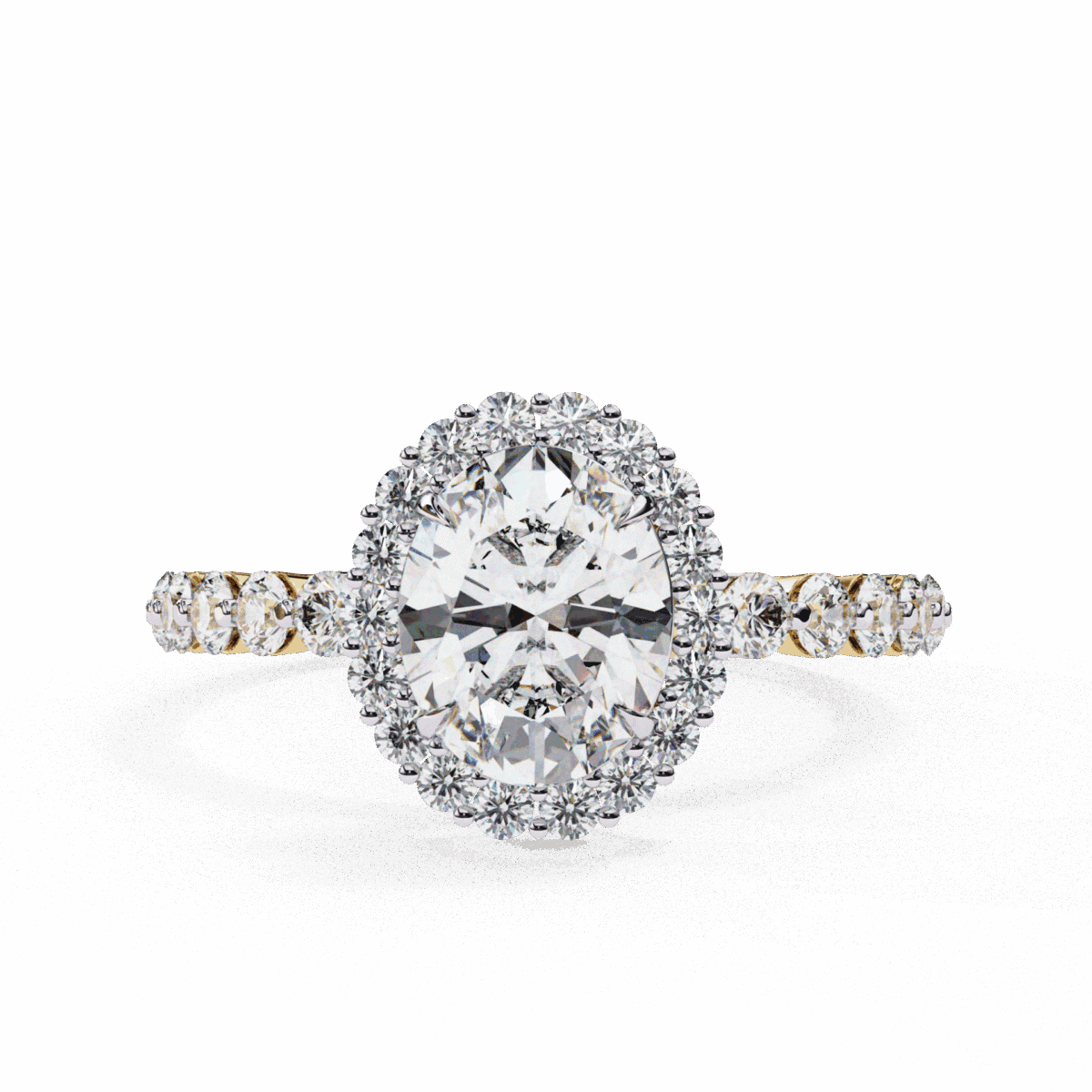 1.75 Carat Oval Cut Solitaire in Halo Setting  Image 5