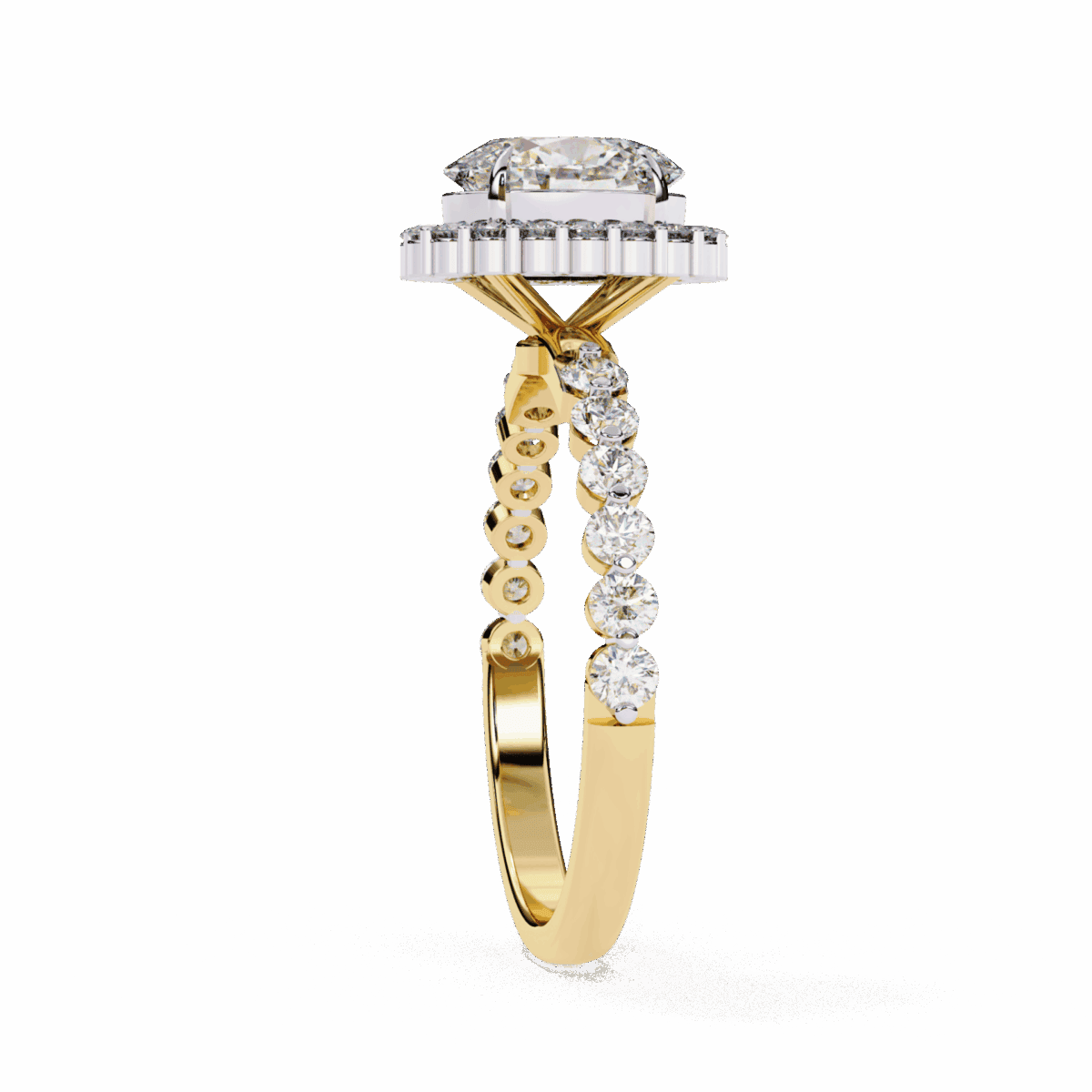 1.75 Carat Oval Cut Solitaire in Halo Setting  Image 6