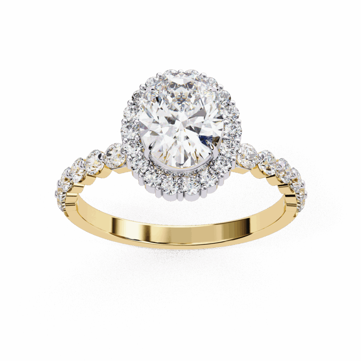 1.75 Carat Oval Cut Solitaire in Halo Setting  Image 8