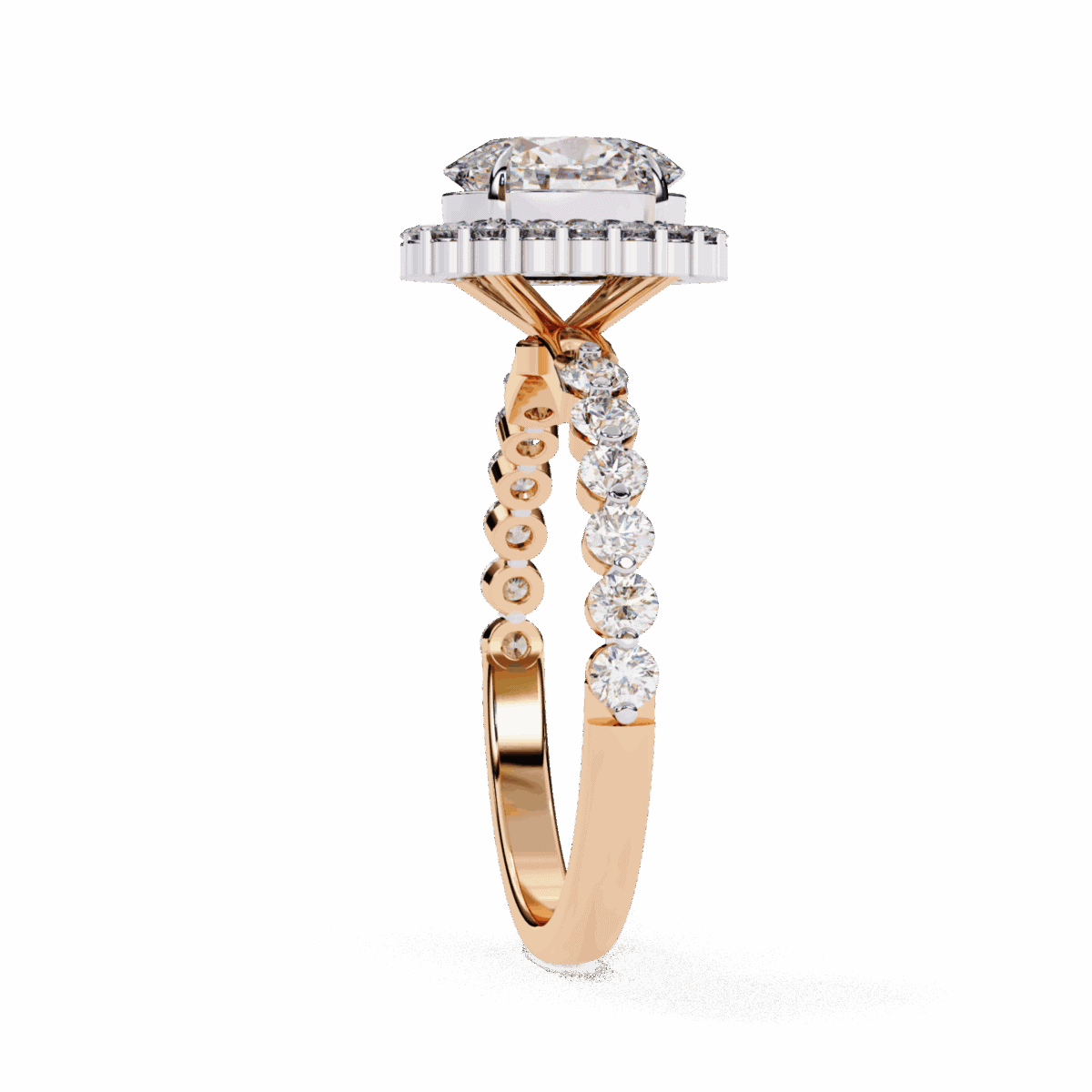 1.75 Carat Oval Cut Solitaire in Halo Setting  Image 10