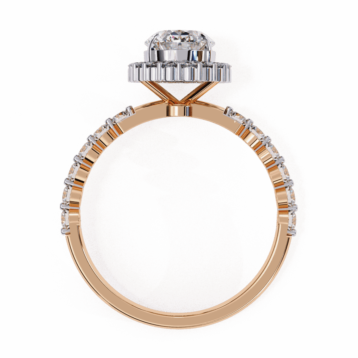 1.75 Carat Oval Cut Solitaire in Halo Setting  Image 11