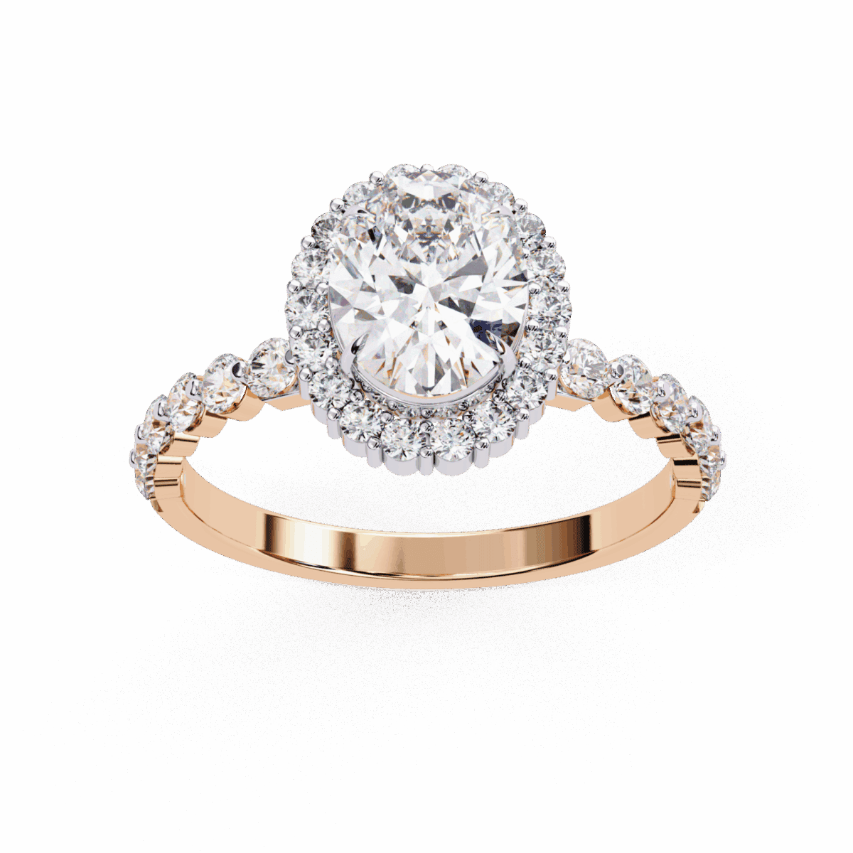 1.75 Carat Oval Cut Solitaire in Halo Setting  Image 12