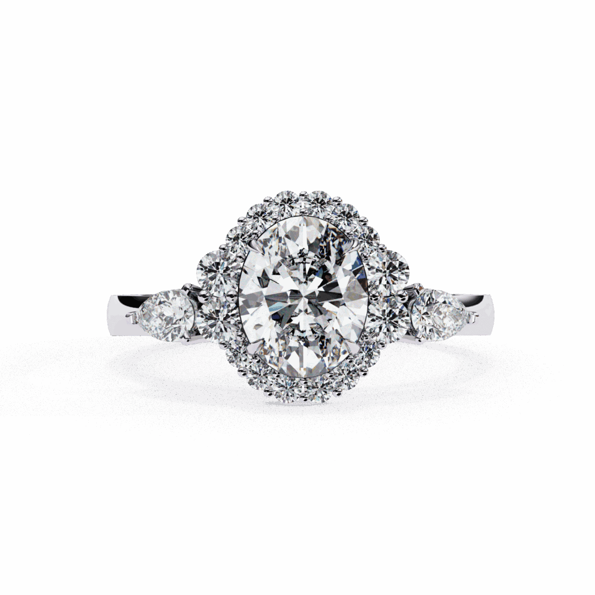 LR14188P11 1.5 Carat Oval Cut in Three Stone Solitaire Setting Image 1