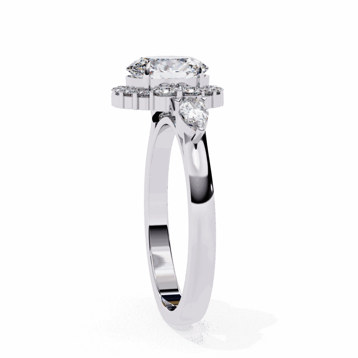 1.5 Carat Oval Cut in Three Stone Solitaire Setting  Image 2