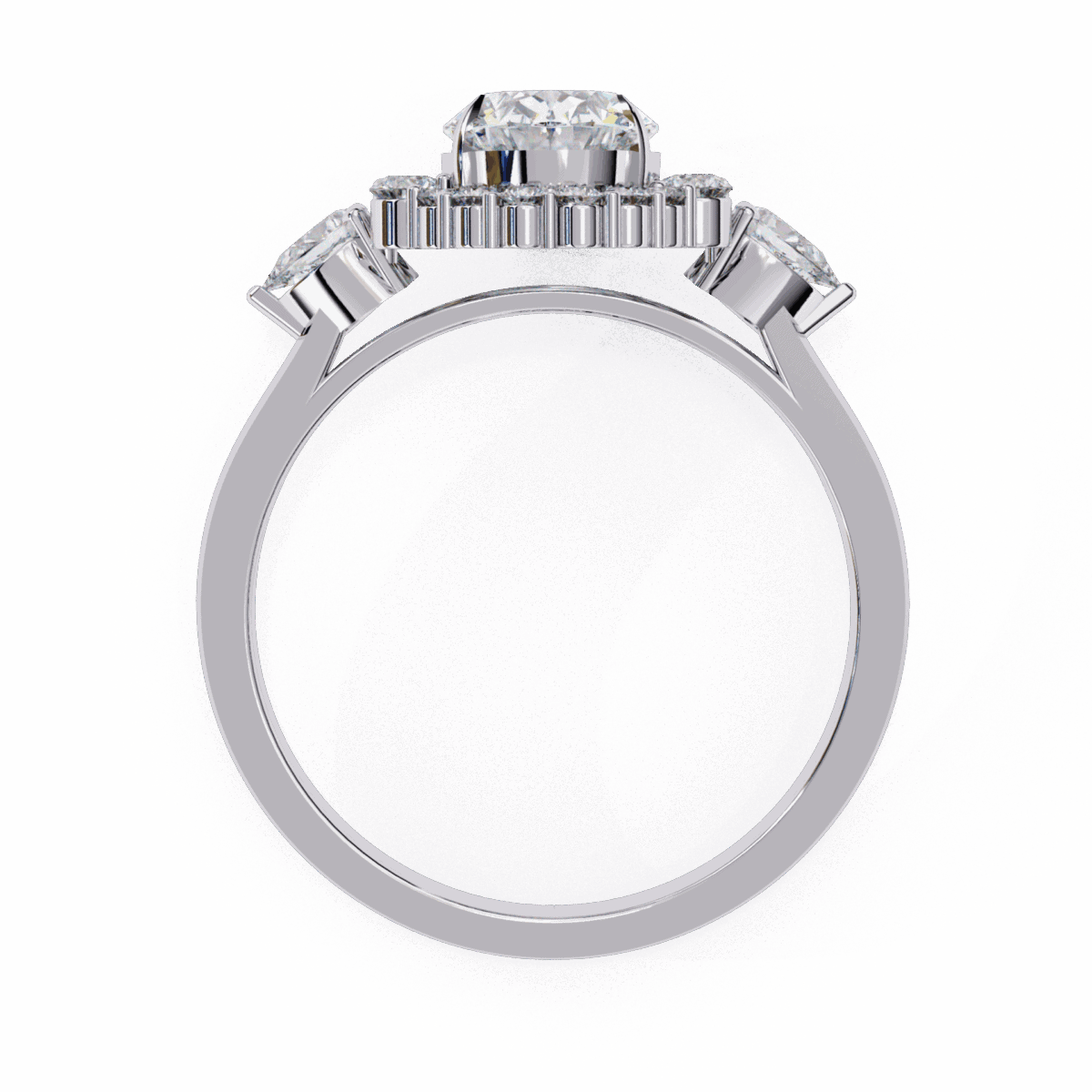 1.5 Carat Oval Cut in Three Stone Solitaire Setting  Image 3