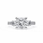 3.25 Carat Princess Cut in Three Stone Solitaire Setting