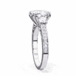 3.25 Carat Princess Cut in Three Stone Solitaire Setting - Image 2