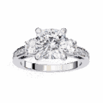 3.25 Carat Princess Cut in Three Stone Solitaire Setting - Image 4