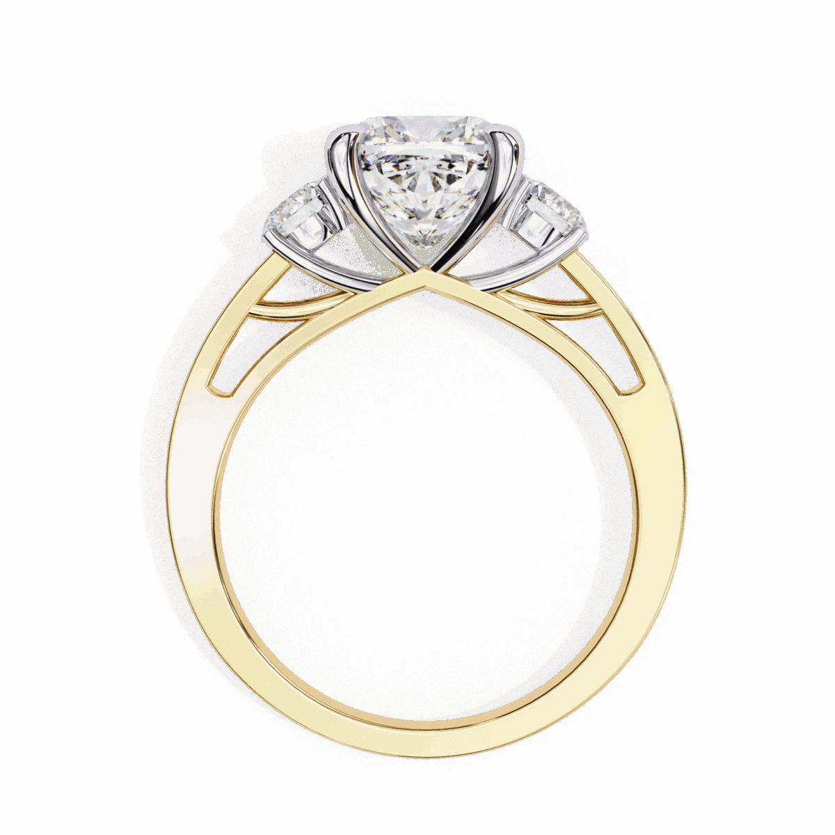 3.25 Carat Princess Cut in Three Stone Solitaire Setting  Image 7