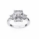 5.25 Carat Emerald Cut in Three Stone Solitaire Setting - Image 4