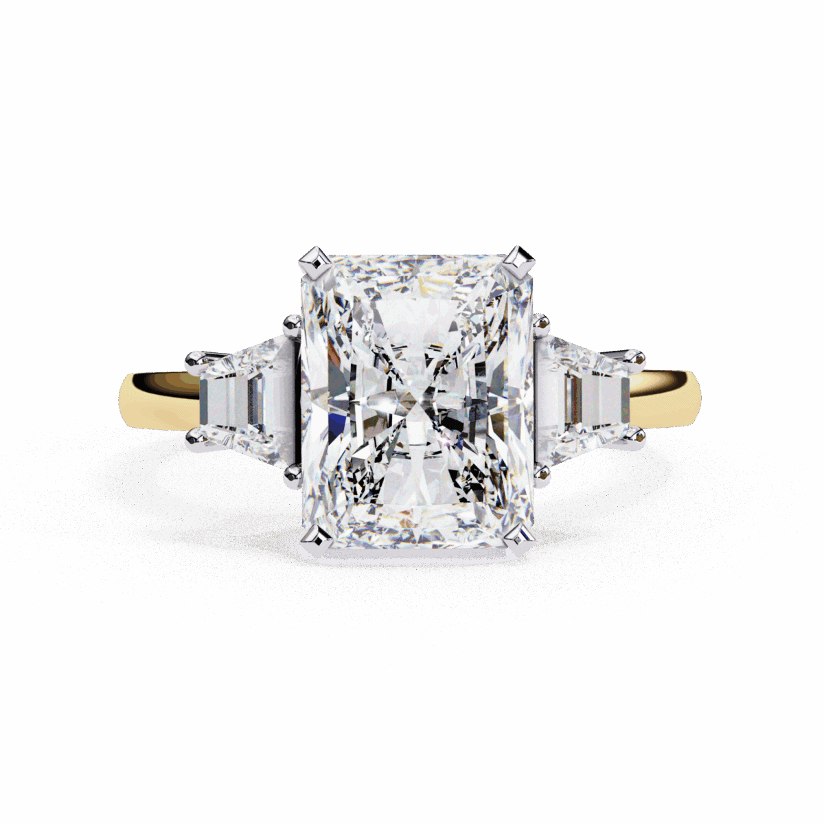 5.25 Carat Emerald Cut in Three Stone Solitaire Setting  Image 5